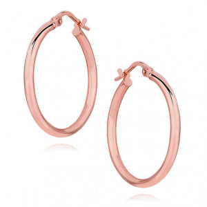 Cercei rotunzi argint placati cu aur roz Ø25 mm Creole DiAmanti G0098DRG-DIA (Argint 925‰ 3 g.)